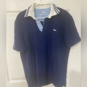 Harmont & Blaine Navy Polo with White Accents Size XXL